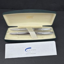 Cross Ladies Ballpoint Pen & 0.5 Pencil Set & Blue Pouch #354105,NEW & WORKS.