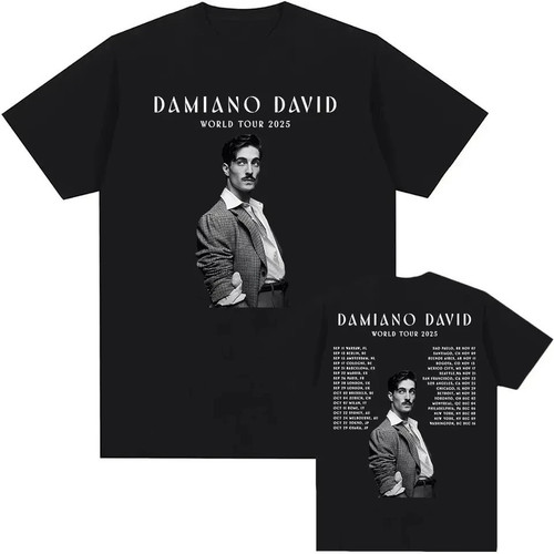 Damiano David - Lustiges T-Shirt Little Fears Welttournee 2025 Konzert Fan Geschenke - Bild 2 von 4