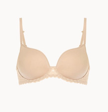 Simone Perele Subtile 3D Plunge Bra sz 38D / EU 85D Peau Rose 19Y316D