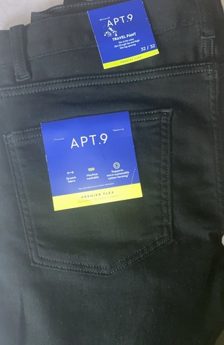 32X32-Men's Apt. 9 Premier Flex Travel Pants black NWT - Picture 4 of 4