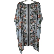Angie Women  s Sz L lightweight Bohemian floral Wrap Kimono Cover Up Hippie 1