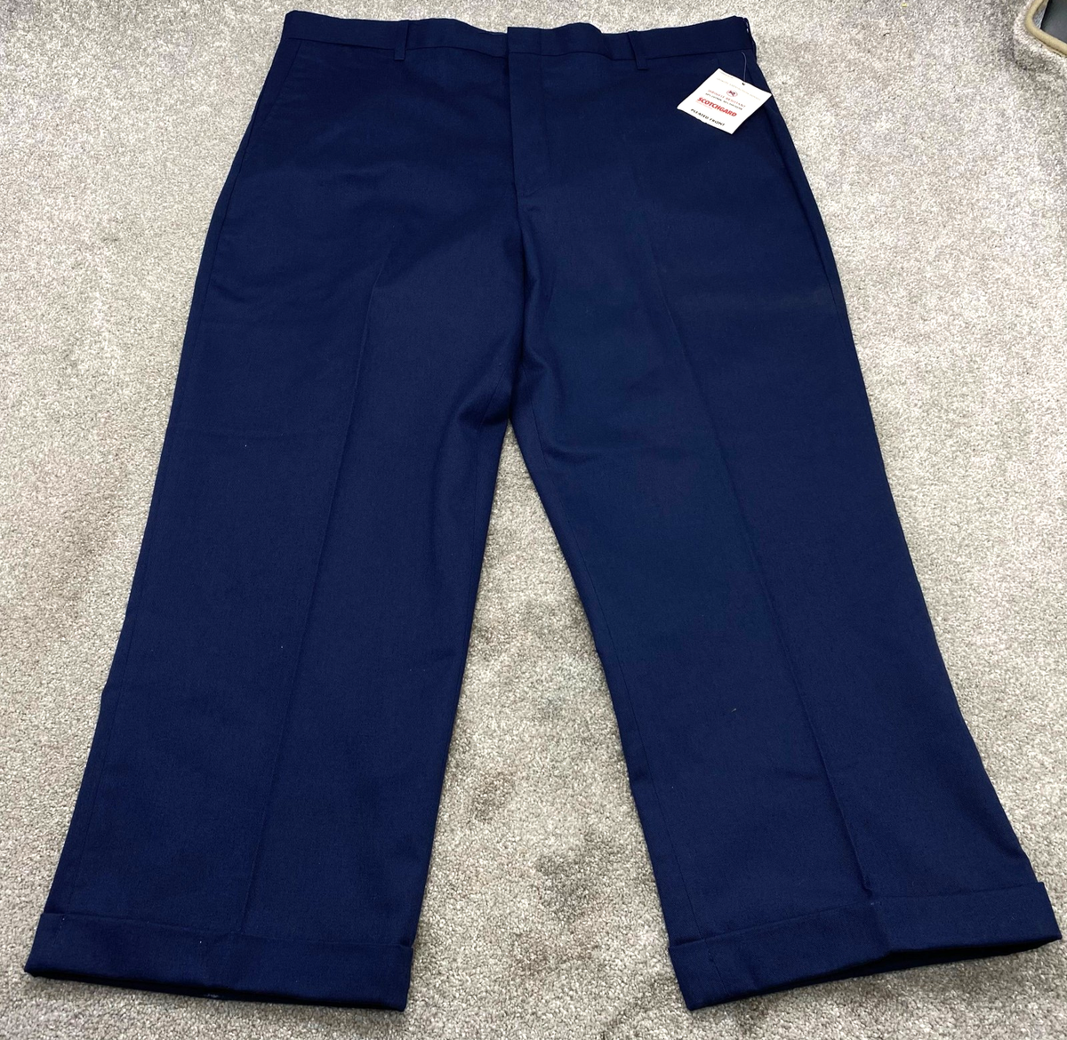 NWT Knightsbridge Pants Men's 40x26 Blue Flat Front Cotton Blend