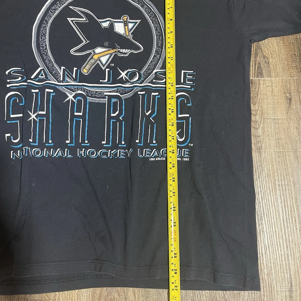 复古 90 年代 San Jose Sharks NHL 黑色 T 恤 XL — 第 4/4 张图片