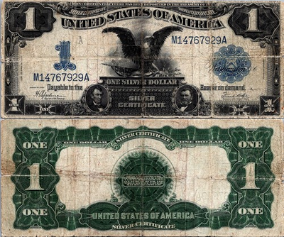 #ad 1899 $1 BLACK EAGLE Silver Certificate $179.95