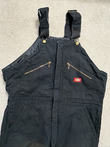 NEW. Dickies Men's Duck Insulated \ Quilted Bib Overalls Workwear Black Size XL - Picture 18 of 24