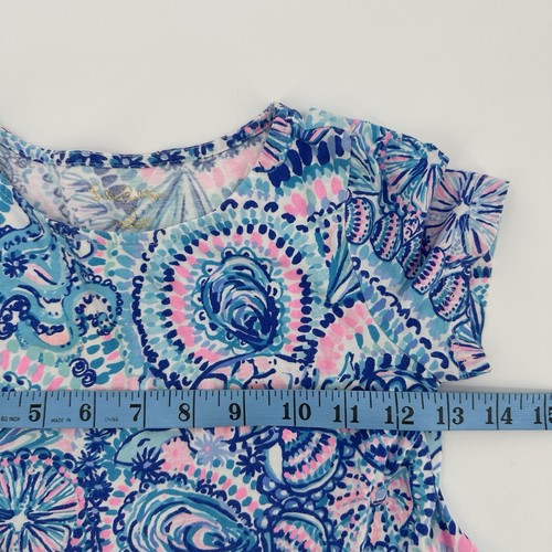 Lilly Pulitzer Dress Girls Medium 6-7 Floral Colorful Vibrant Short Sleeve - Picture 4 of 5