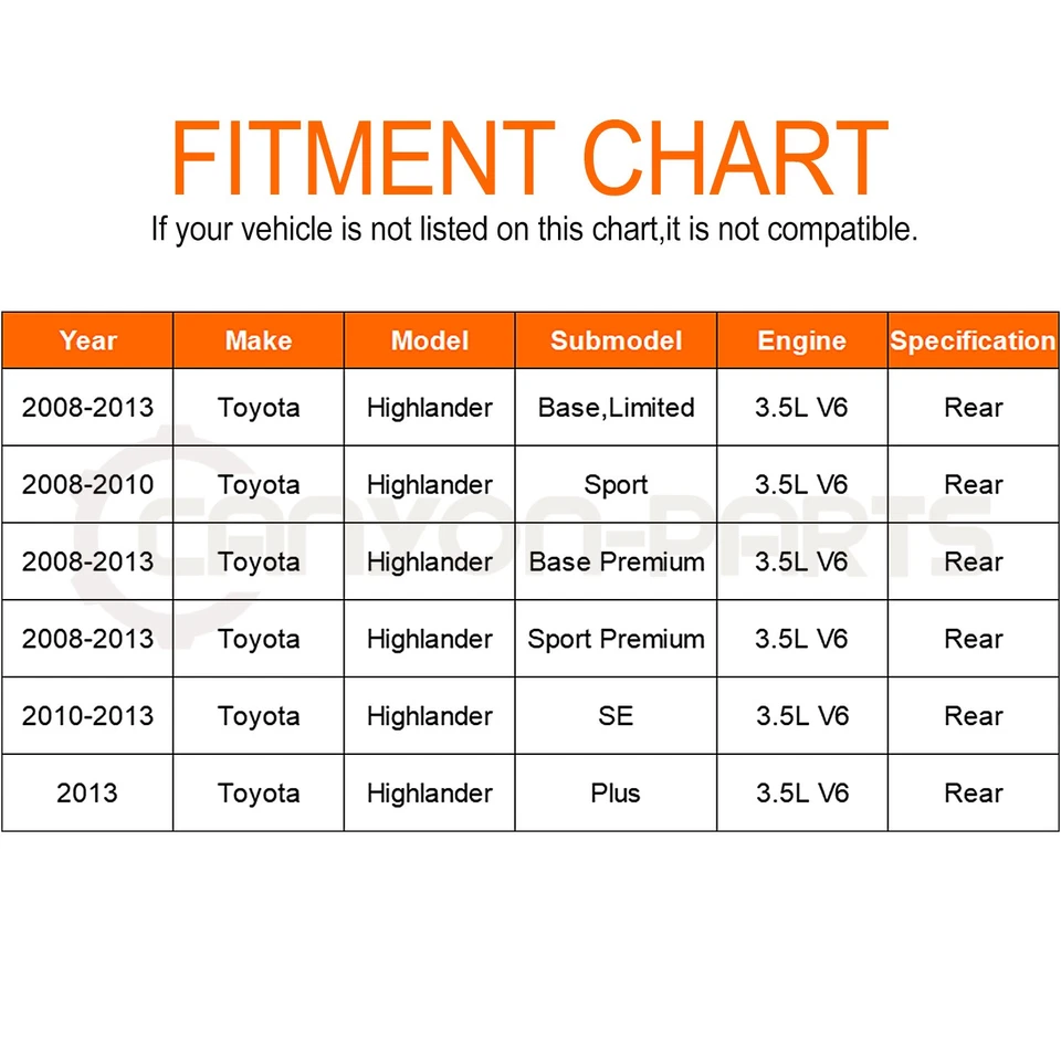 Conjunto de eje trasero izquierdo derecho CV para Toyota Highlander 2008-2013 3,5 L V6 Foto 2 de 4