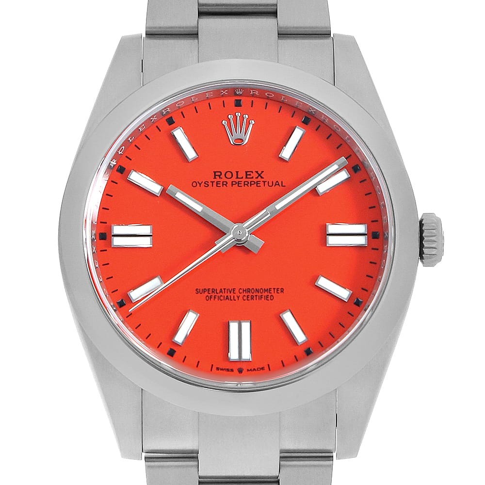 Random Oyster Coral red hand 124300 second ROLEX Perpetual mens Number 41 - VintageWatches.PK Random Oyster Coral red hand 124300 second ROLEX Perpetual mens Number 41 - vintagewatches.pk