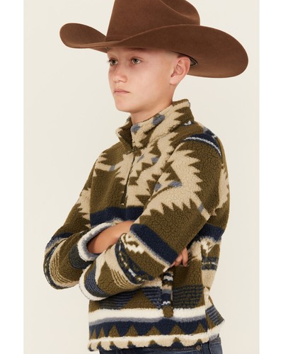 Wrangler Boys Southwestern Print Sherpa Pullover - 112353292 - Picture 2 of 7