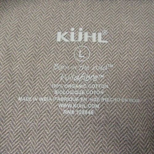 Kuhl Shirt Women Large Gray Button Up Short Sleeve Herringbone Wildfibre - Picture 4 of 12