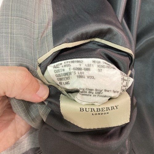 Burberry London Classic Plaid Men’s Sport Coat Men’s 42L Gray - Picture 14 of 17