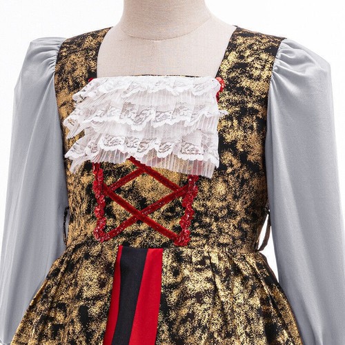 2025-UK Kids Pirate Captain Cosplay Costume Girls Dress Halloween Party Dress Up - Picture 8 of 26