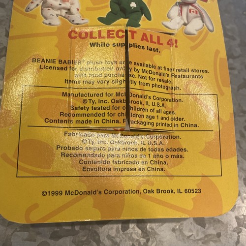 McDONALDS TY BEANIE BABY BRITANNIA THE BEAR RARE WITH 2 TAG ERRORS 1993 OAKBROOK - Picture 13 of 21