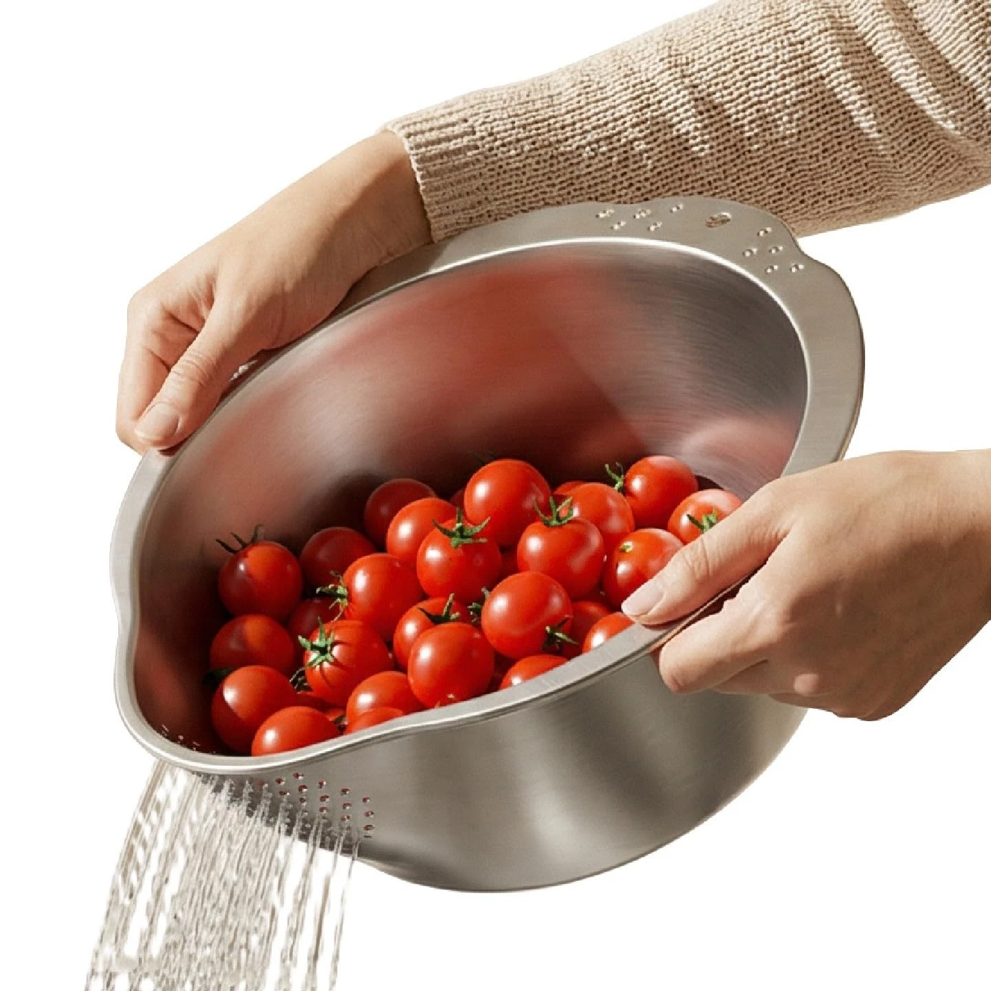 Rice Washer Strainer Bowl- 4-in-1 Washing Bowl for Quinoa,Stainless Steel Rin...