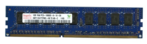RAM Hynix 1GB 1Rx8 PC3-10600 DDR3 UDIMM 1333MHz HMT112U7TFR8C-H9