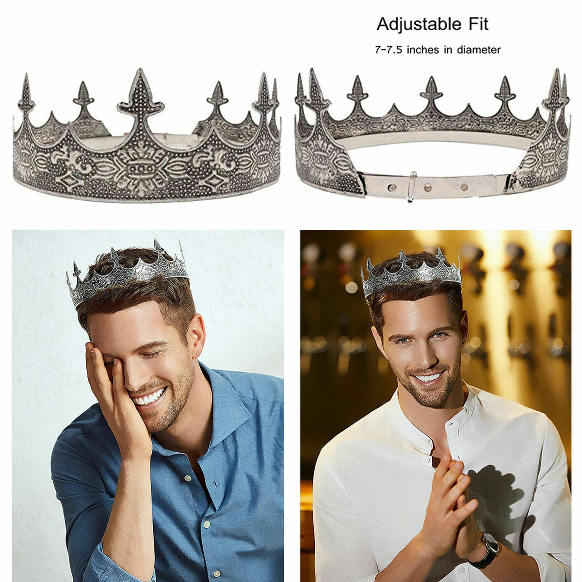 Royal King Crown Men Wedding Tiara Rhinestone Birthday Gift Halloween  Cosplay | eBay