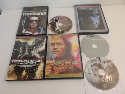 ARNOLD SCHWARZENEGGER TERMINATOR 1 2 3 SALVATION CONAN 7 FILM LOT DVD COLLECTION