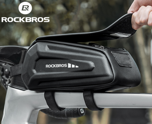 ROCKBROS Bike Phone Holder Top Tube Front Frame Bag Mount Handlebar Bag 6.8" EVA - Picture 2 of 12