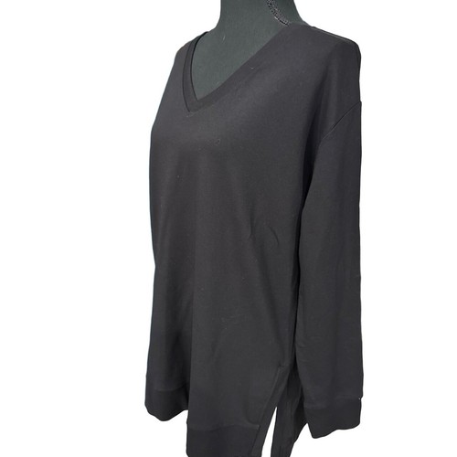 Chico's Neu ohne Etikett Zenergy Relaxed Fit V-Ausschnitt Tunika in Schwarz - Größe 2 (US 12|14) - Bild 5 von 9