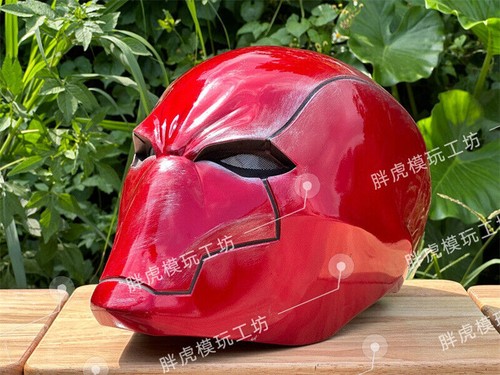 Red Hood Batman Robin Helm LED Augen FRP Maske Cosplay Kostüm Geschenke Spielzeug Requisiten - Bild 9 von 16