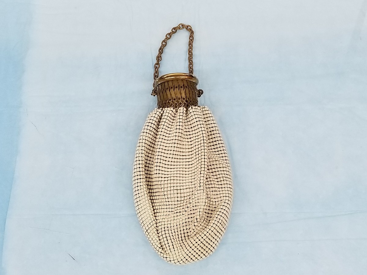 VTG 1920s Whiting And Davis White Mesh Gate Top Expandible