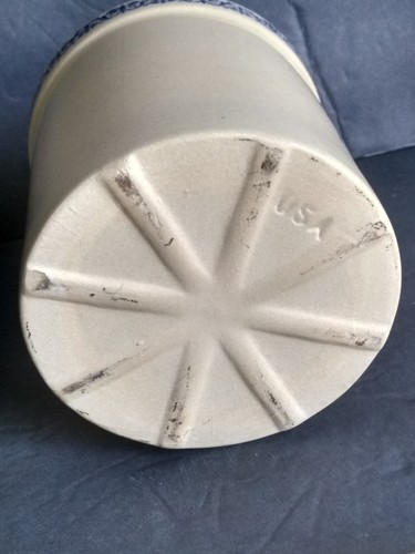 De colección Win Schuler restaurantes gres crock 4 1/4"T azul beige tapas 4 1/4"" D - Imagen 10 de 10