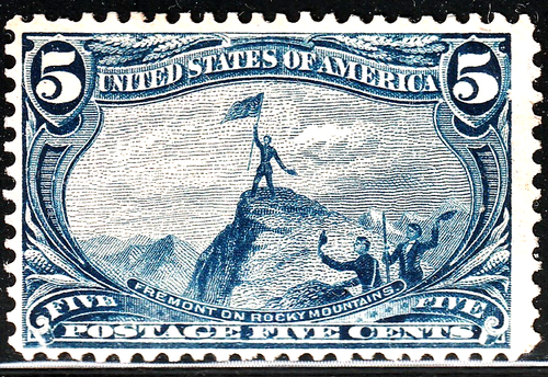#288 US 5 CENT BLUE TRANS.MISS-MINT-N/G-FINE-VF