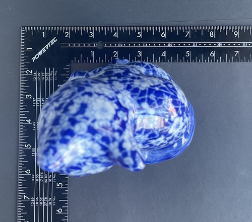 Vintage Chintz Ceramic Lucky Paw Cat Figurine White Blue Florals 9.5" Tall - Bild 16 von 22