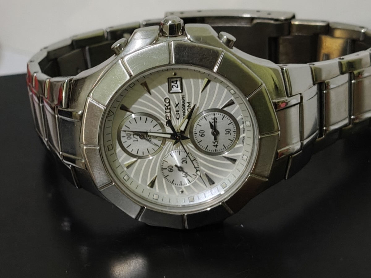 SEIKO GLX CHRONOGRAPH DATE 7N42-0DS0 A4 QUARTZ JAPAN MADE MEN'S