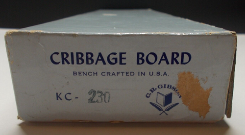 Vintage C.R. Gibson Horn Cribbage Board KC-230 McCrillis Inlay 2 Spieler - Bild 12 von 14