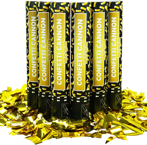 Konfettikanone Gold Party Poppers - 6er Pack 12 Zoll Konfetti Poppers für Hochzeit - Bild 9 von 12