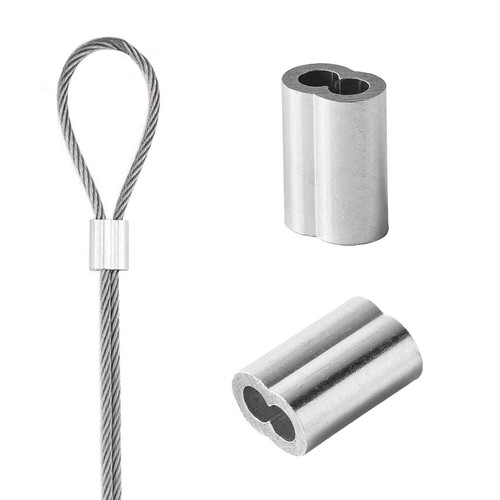 1/8" (3Mm) Aluminum Crimping Loop Sleeve for Wire Rope, Cable Ferrule (100Pcs) - Picture 4 of 4