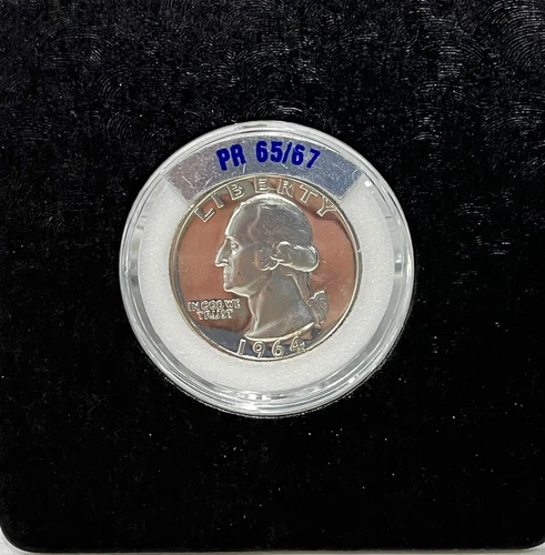 1964-P UNITED STATES USA President Washington PROOF Silver Quarter 25 Cent Coin