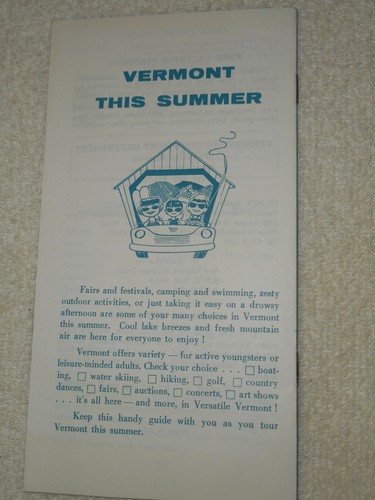 VERMONT Summer Events 1965 Attractions Booklet VT Development Department 21 Pgs. - Picture 12 of 12