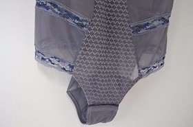 NWT LA PERLA Bodysuit Silk Oriental Suite Lace S 75 34 C Lingerie Italy Blue