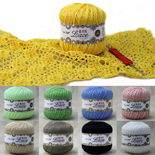 50g Lace Cotton Yarn Silk Hand Knit Crochet Lace Yarn For Hat Doll Shawl Thread - Picture 2 of 34