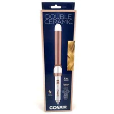 Conair Double Ceramic Curling Wand, 1 Inch, White / Rose Gold
