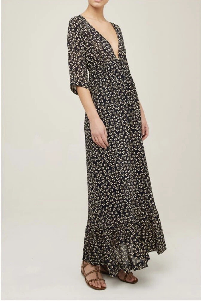Ganni georgette maxi hot sale dress
