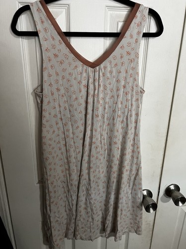 Nottibianche PJ Sleep Shirt M Animal Print Mesh Trim Sleeveless Shirt - Picture 3 of 3