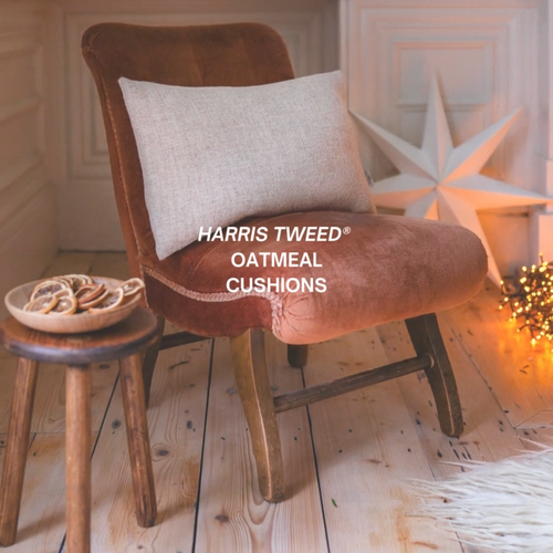 Harris Tweed Haferflocken 45 cm/18" Quadratischer Kissenbezug Einlage Option - Video 1 von 1