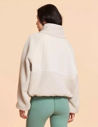 Blogilates Women's Campfire Fleece Full Zip Jacket - Light Taupe XL NWT - Picture 2 of 5