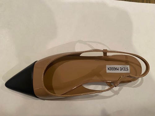 Zapatos Steve Madden Allure 8M Desnudo Brillante Charol Punta Punta Cordones - Imagen 6 de 9