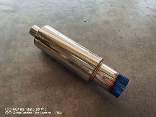HKS CAR TRUCK 4x4 LORRY TITANIUM BLUE EXHAUST MUFFLER Inlet 3" Outlet 4.5" - Foto 3 di 9