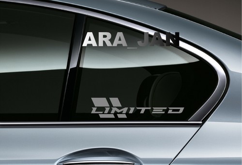 LIMITED Decal Sticker Sport car racing stripe turbo window emblem logo (PAIR) - Foto 5 di 6