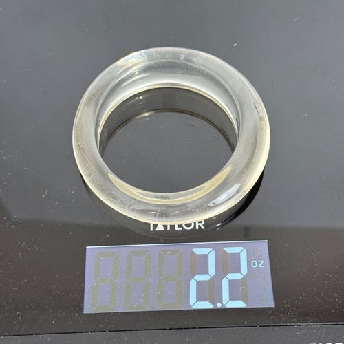 Brazalete Grueso Vintage Años 50 MCM Modernista Transparente Lucita Asimétrico Cúpula - Imagen 9 de 11