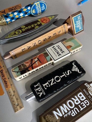 🔥 6 gebrauchte Bier Zapfhahn Griff lol alle Handwerk Bud Sam Adams Stein Juni Glanz etc. ZR4 - Bild 1 von 6