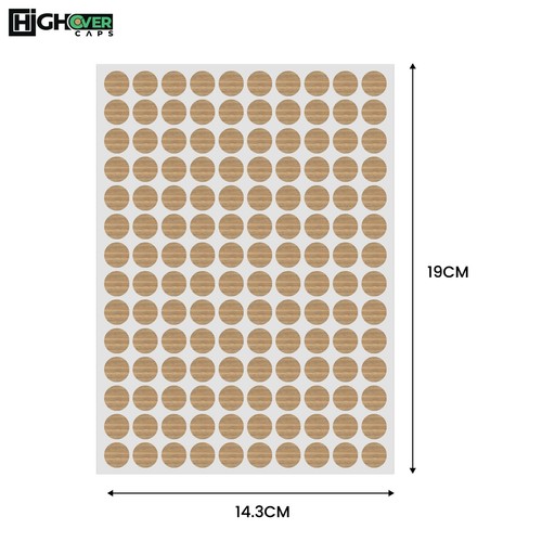Self Adhesive Screw Hole Cover Caps, Oak Style, 700 Pieces/5 Sheets, 12mm - Picture 18 of 316