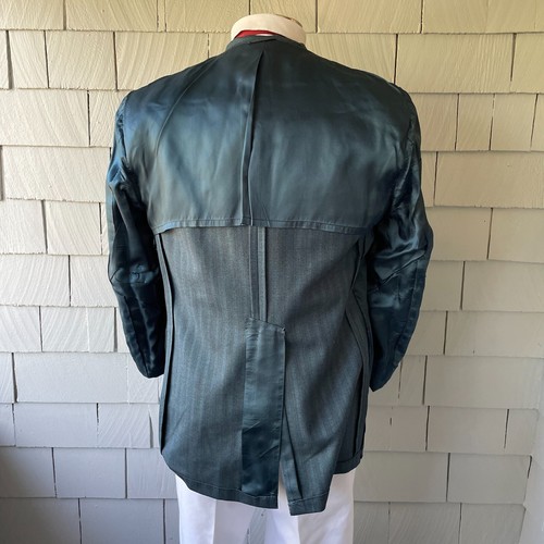 60s Vintage Sears Mens Store Blue Black Weave 2-Button Suit Jacket Size 44R - Picture 6 of 9