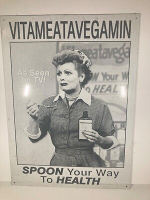 I LOVE LUCY, Lucille Ball, tin sign, Vitameatavegamin, x 16