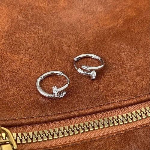 Orecchini Cerchio Huggie Cuore Zirconi Lucidi Cerchio Donna Ragazza Regalo Oro Argento - Foto 2 di 10